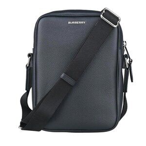 Burberry Paddy Logo-plated Grainy Leather Vertical Camera Bag Dark Navy 8084616